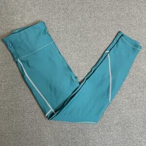 Fabletics Leggings Womens Medium Blue High Rise Pocket Yoga Ankle Running Gym